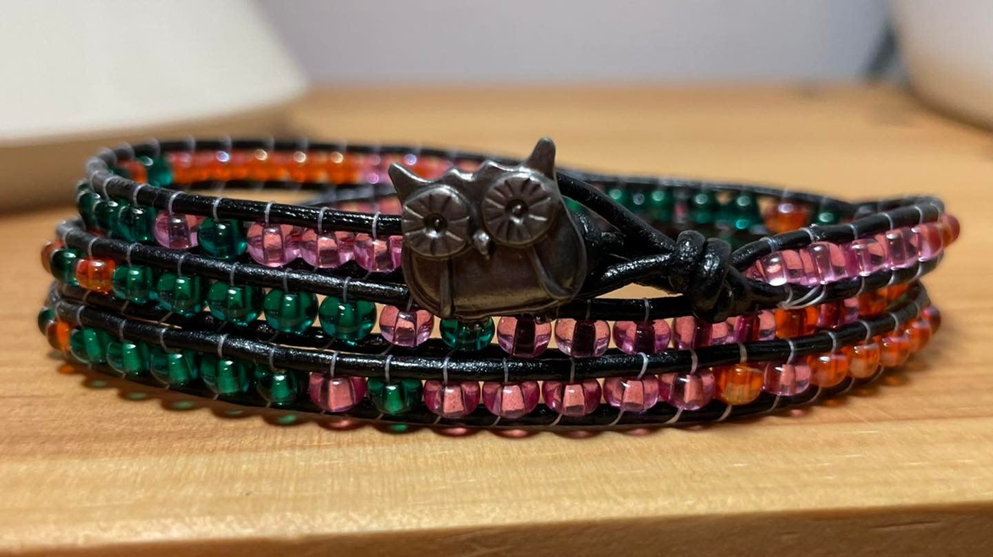 Black Wrap Seed Bead Bracelet